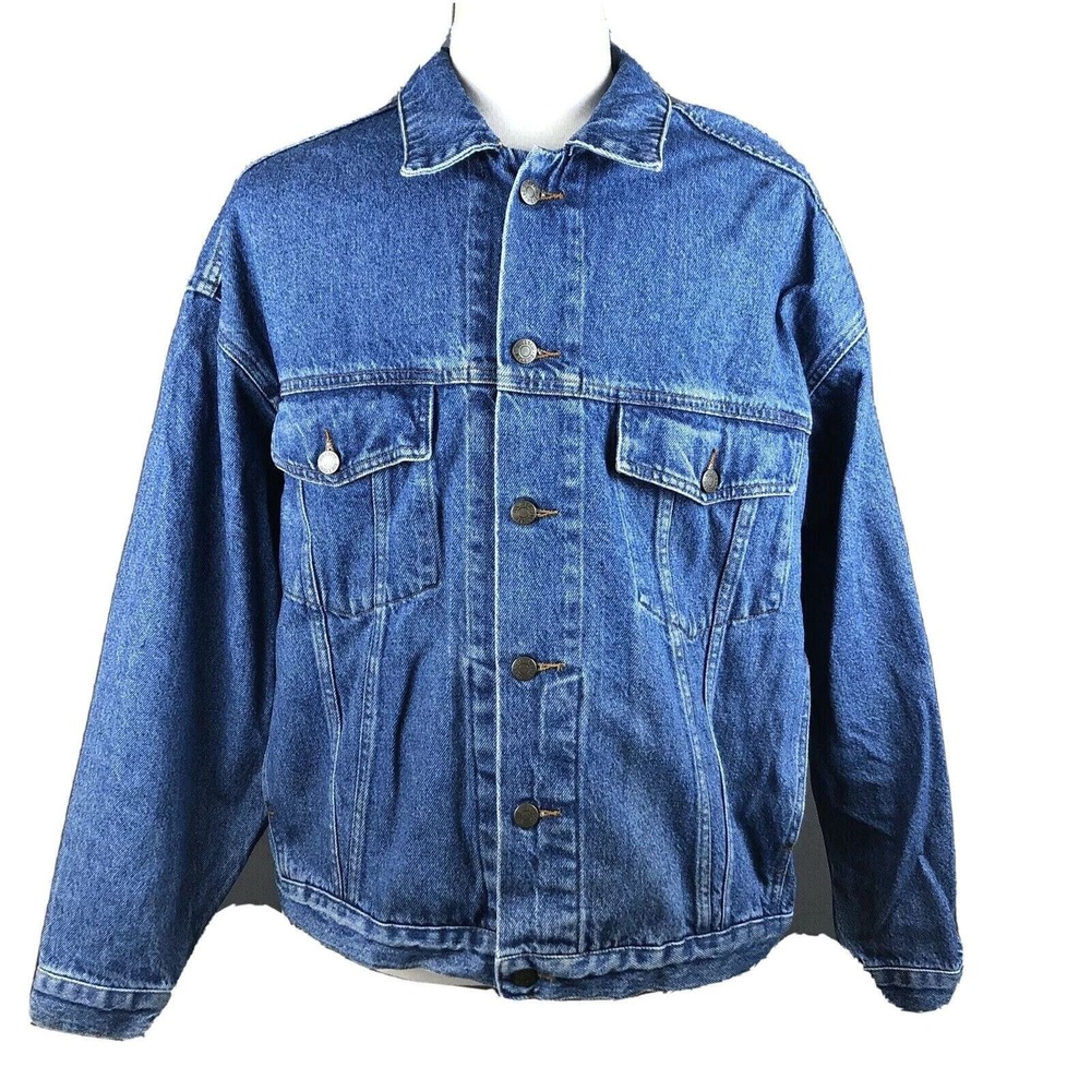 Bullseye‎ Classic Jeanswear Denim Blue Jean Trucker Jacket Size XL Rockabilly